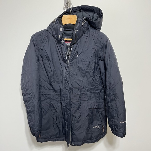 Eddie Bauer Parka Mens L Weather Edge Goose Down Hood Coat Gorpcore Ski Jacket